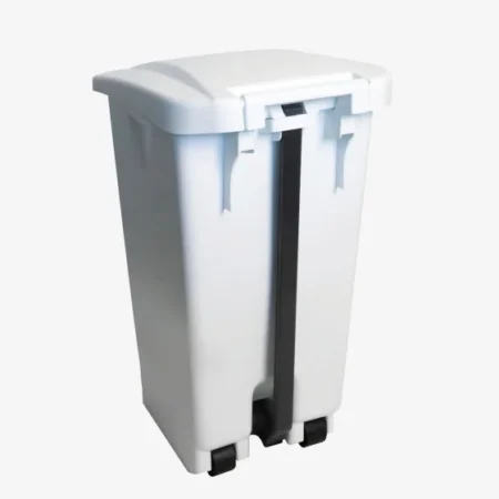 Poubelle Pédale Couvercle Blanc 120 L